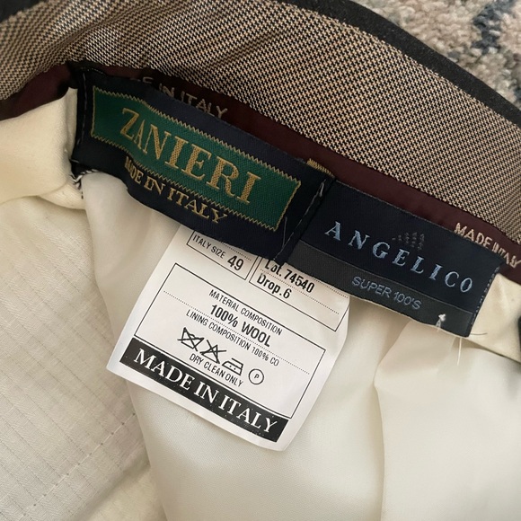 ZANIERI Made in Italy ANGELICO Super 100'S Wool Flat Front Trouser size 33 New! - Picture 4 of 7